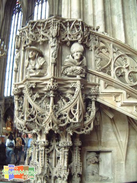 奧地利維也納 聖士堤反教堂 Stephansdom 匹爾葛拉姆的講道壇 Pilgram's Pulpit, 匹爾葛拉姆設計之哥德式講道壇