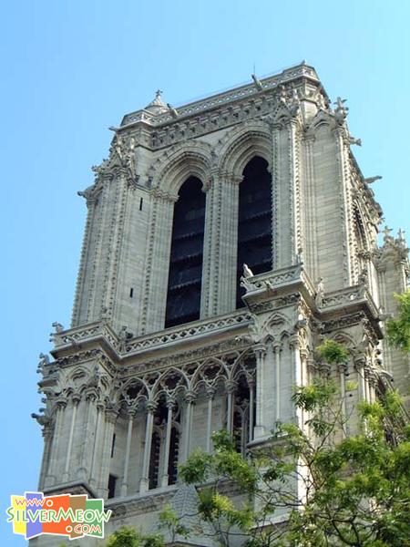圣母院南塔, 可见着名的吐火兽隐藏在高塔之间的廊台 Galerie des Chimeres