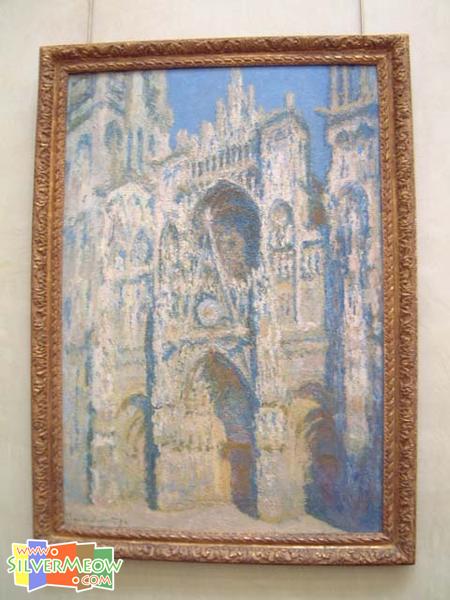 盧昂大教堂 Rouen Cathedral, the West Portal and Saint-Romain,Full Sunlight,Harmony in Blue and Gold, 莫奈 Claude Monet 1894作品