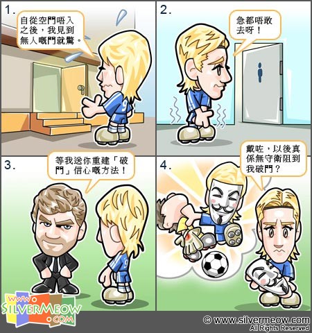Football Comic - Torres missesd empty net against Manchester United