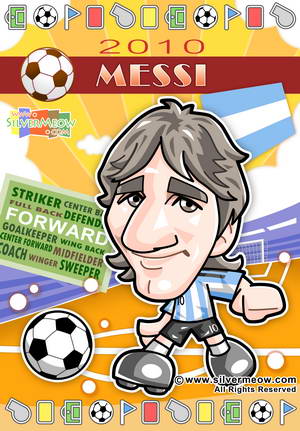 Q版球星漫画海报 2010 - 梅西 (阿根廷)