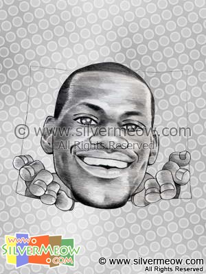 NBA 球星肖像漫畫 - 勒邦占士