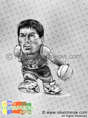 NBA 球星肖像漫画 - 斯托克顿