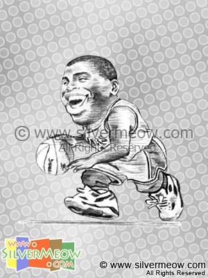 NBA 球星肖像漫画 - 魔术师约翰逊