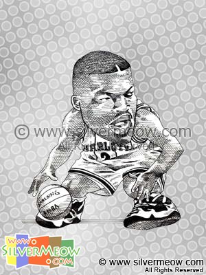 NBA 球星肖像漫畫 - 拉利莊遜