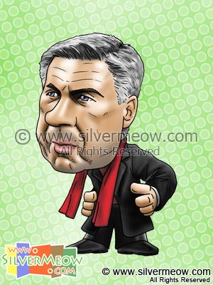 Soccer Player Caricature - Carlo Ancelotti (AC Milan)