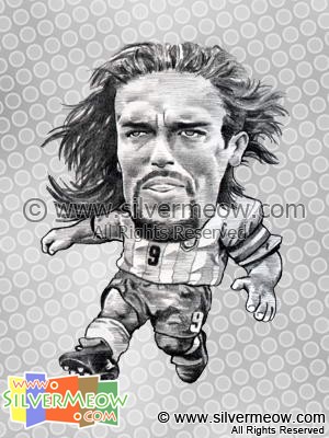 Soccer Player Caricature - Gabriel Batistuta (Argentina)