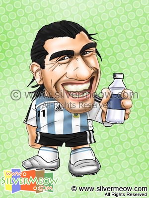 Soccer Player Caricature - Carlos Tevez (Argentina)
