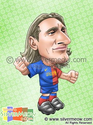 足球球星肖像漫画 - 梅西 (巴塞罗那)