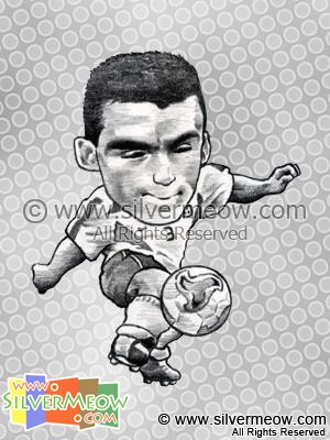 足球球星肖像漫画 - 卢西奥 (巴西)