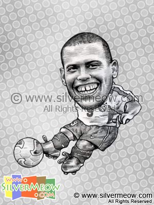 Soccer Player Caricature - Ronaldo (Brazil)