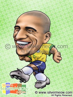 足球球星肖像漫画 - 罗伯特卡洛斯 (巴西)