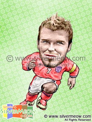 足球球星肖像漫画 - 贝克汉姆 (英格兰)