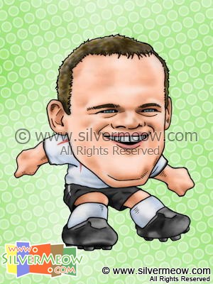 足球球星肖像漫画 - 鲁尼 (英格兰)