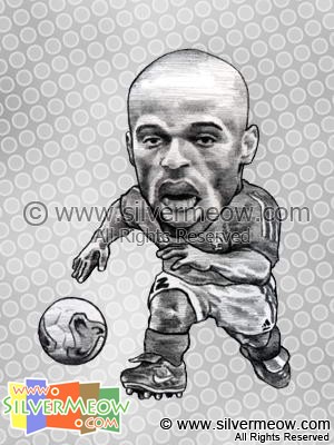 足球球星肖像漫画 - 亨利 (法国)
