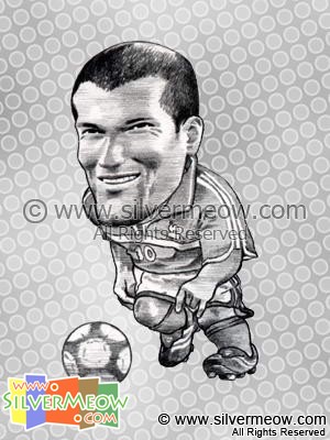 Soccer Player Caricature - Zinedine Zidane (France)