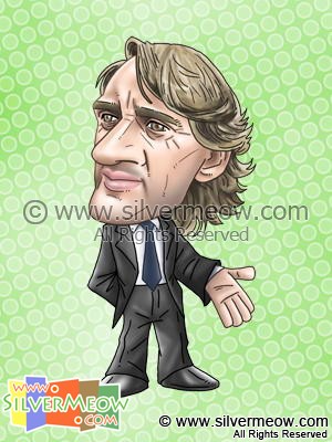 Soccer Player Caricature - Roberto Mancini (Manchester City)
