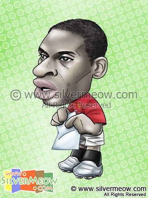 Soccer Player Caricature - Louis Saha (Manchester United)