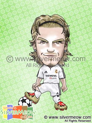足球球星肖像漫画 - 贝克汉姆 (皇家马德里)
