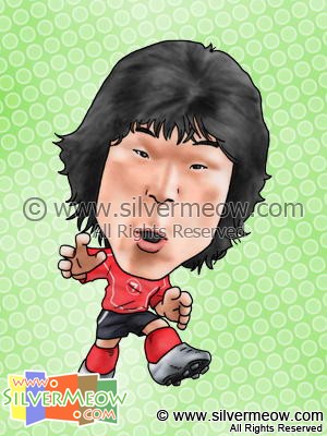 足球球星肖像漫画 - 朴智星 (南韩)