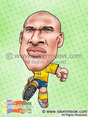 Soccer Player Caricature - Henrik Larsson (Sweden)