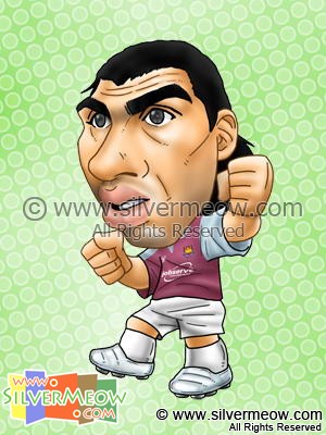 Soccer Player Caricature - Carlos Tevez (West Ham)