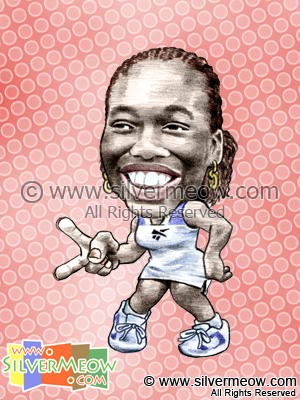 体育明星肖像漫画 - 维纳斯威廉姆斯 (网球)
